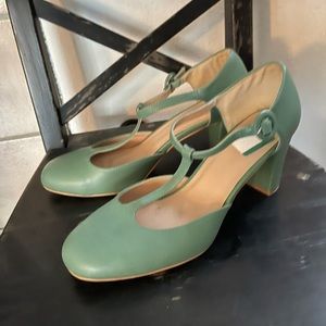 Teal T-Strap Mary Jane Heels Size 10